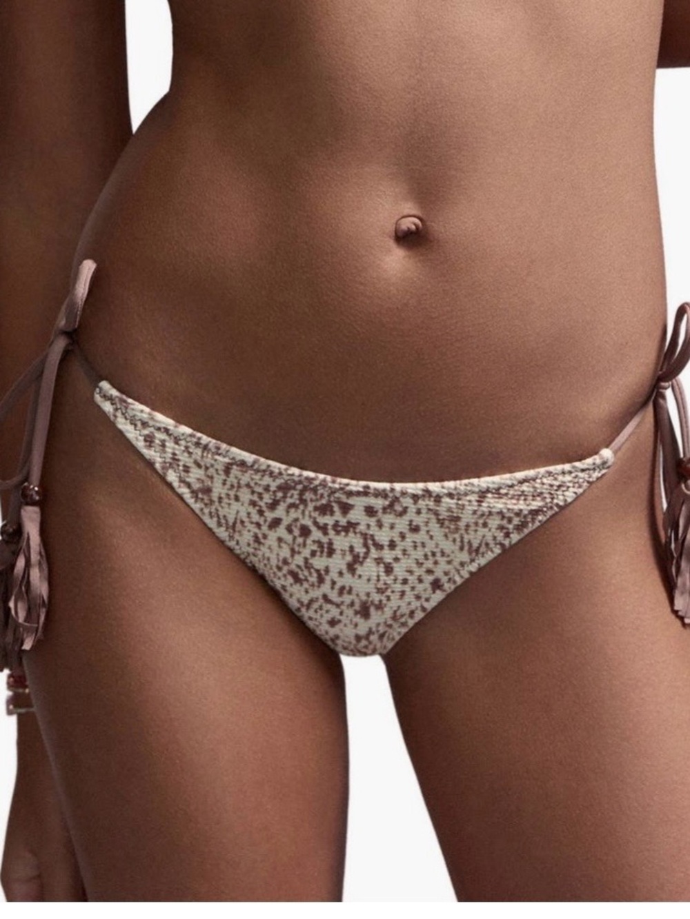 NWT MANGO Teen Brown Tie-Side Bikini Bottom Sz Xs